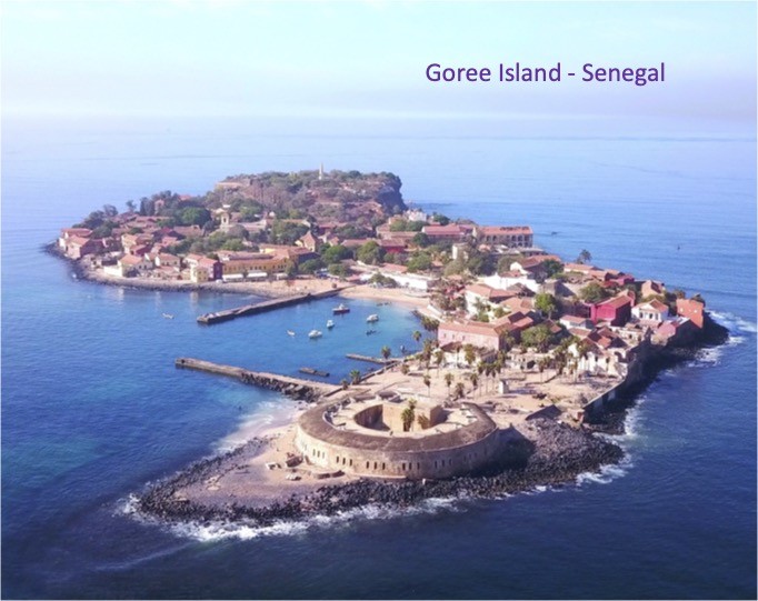 Aerial picture of the Goree Island near Dakar in Senegal. Image aérienne de l'île de Gorée près de Dakar au Sénégal